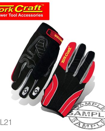 MECHANICS GLOVE MEDIUM SYNTHETIC LEATHER REINFORCED PALM SPANDEX RED