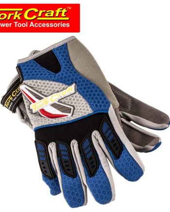 MECHANIC GLOVE X-SMALL SYNT.LEATHER LEATHER PALM AIR MESH BACK BLUE