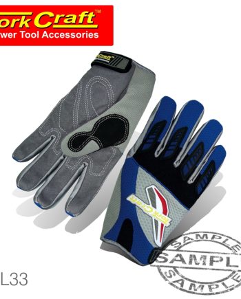 MECHANICS GLOVE X LARGE SYNTHETIC LEATHER PALM AIR MESH BACK BLUE