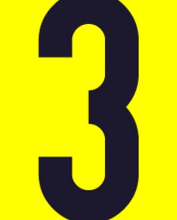 SIGN SELF ADHESIVE NO.3 55X90MM