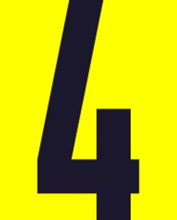 SIGN SELF ADHESIVE NO.4 55X90MM