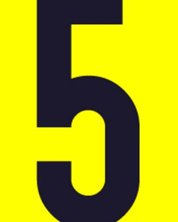 SIGN SELF ADHESIVE NO.5 55X90MM