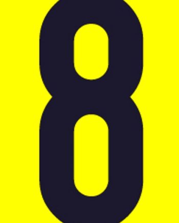 SIGN SELF ADHESIVE NO.8 55X90MM