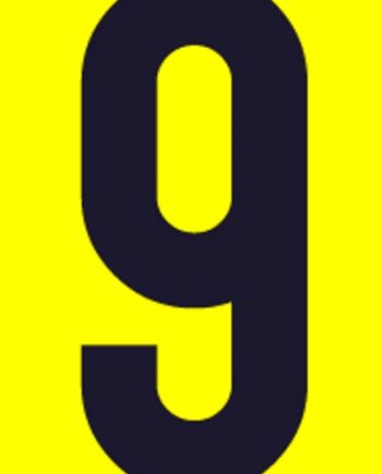 SIGN SELF ADHESIVE NO.9 55X90MM