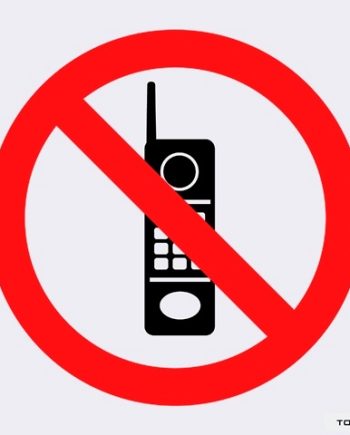 SIGN NO CELLPHONES 150X150MM