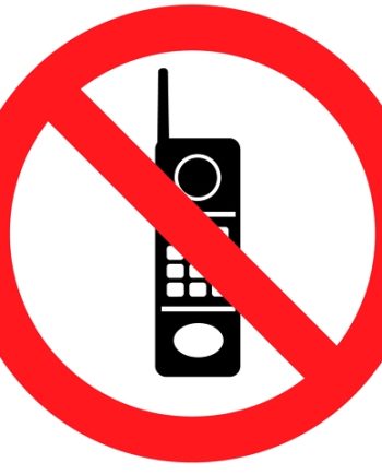 SIGN ALUMINIUM STD NO CELLPHONE 150X150MM