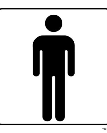 SIGN ALUMINIUM STD M TOILET 150X150MM