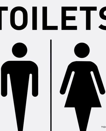 SIGN ALUMINIUM MOD-1 UNISEX TOILET 150X150MM