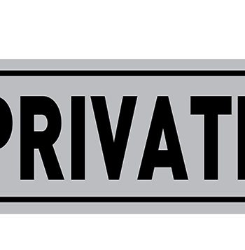 SIGN ALUMINIUM PRIVATE 180X150MM