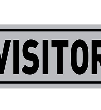 SIGN ALUMINIUM VISITOR 180X150MM