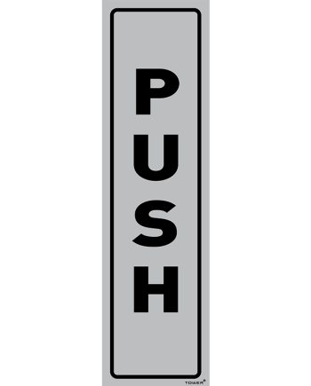 SIGN ALUMINIUM PUSH VERTICAL 180X150MM