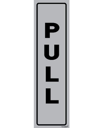 SIGN ALUMINIUM PULL VERTICAL 180X150MM