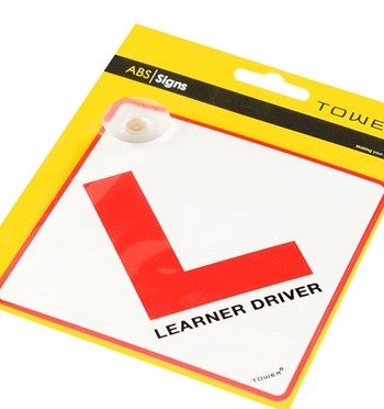 SIGN SUCTION CUP ABS RED & WHITE LEARNER