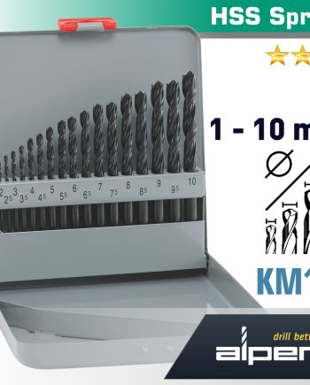 Alpen Hss Sprint Drill Bit Set 19 Piece 1-10 X 0.5Mm In Metal Case