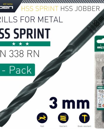 Alpen Hss Sprint Drill Bit 3Mm 3/Pack