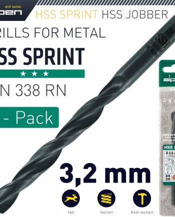 Alpen Hss Sprint Drill Bit 3.2Mm 3/Pack