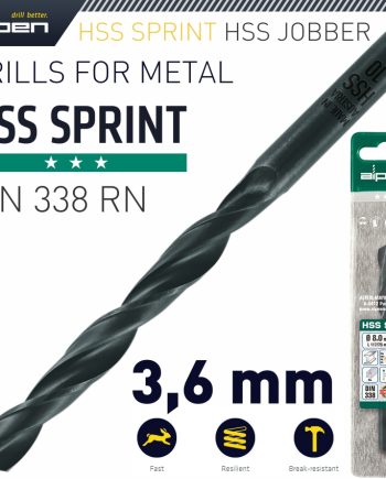 Alpen Hss Sprint Drill Bit 3.6Mm 1/Pack