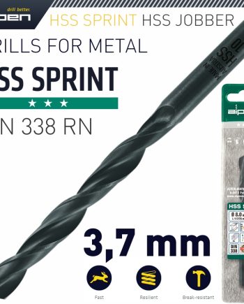 Alpen Hss Sprint Drill Bit 3.7Mm 1/Pack