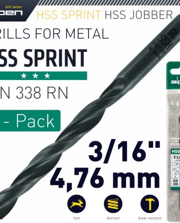 Alpen Hss Sprint Drill Bit 3/16' 2/Pack