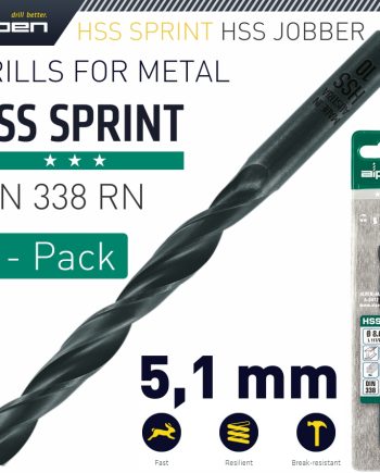 Alpen Hss Sprint Drill Bit 5.1Mm 2/Pack