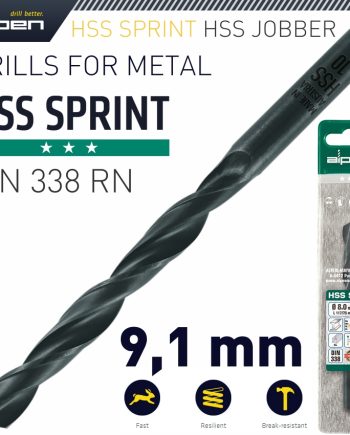 Alpen Hss Sprint Drill Bit 9.1Mm 1/Pack