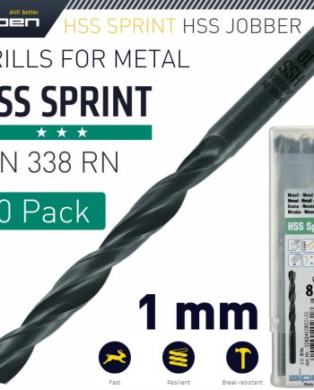 Alpen Hss Sprint Drill Bit 1.0Mm Bulk Ind.Pack