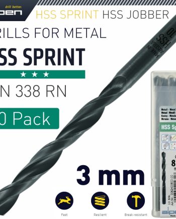 Alpen Hss Sprint Drill Bit 3.0Mm Bulk Ind.Pack