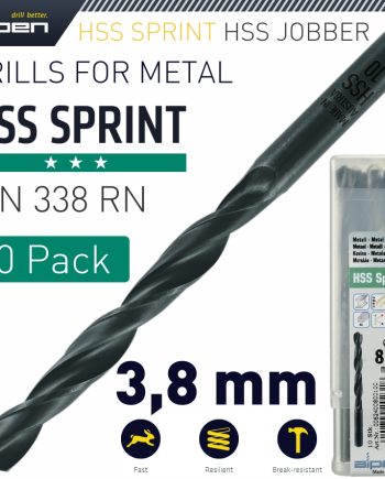 Alpen Hss Sprint Drill Bit 3.8Mm Bulk Ind.Pack