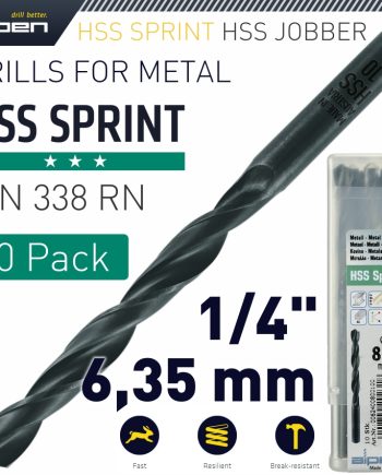 Alpen Hss Sprint Drill Bit 1/4'(6.35)Mm Bulk Ind.Pack