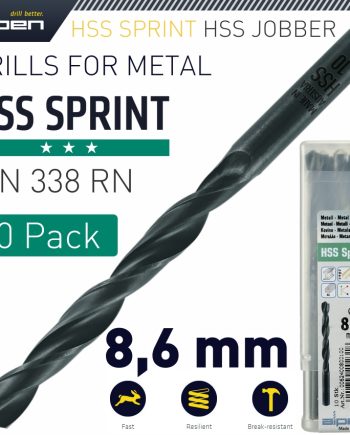 Alpen Hss Sprint Drill Bit 8.6Mm Bulk Ind.Pack