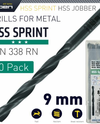 Alpen Hss Sprint Drill Bit 9.0Mm Bulk Ind.Pack