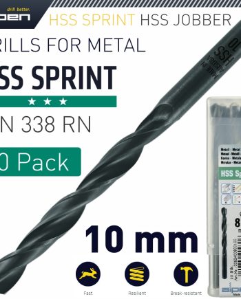 Alpen Hss Sprint Drill Bit 10.0Mm Bulk Ind.Pack