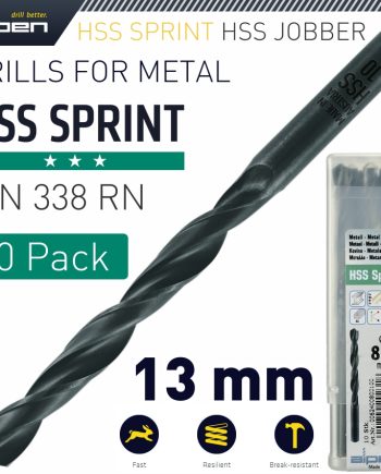 Alpen Hss Sprint Drill Bit 13.0Mm Bulk Ind.Pack