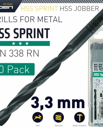 Alpen Hss Sprint Drill Bit 3.3Mm Packet Of 10 For Module