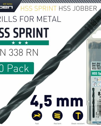 Alpen Hss Sprint Drill Bit 4.5Mm Packet Of 10 For Module