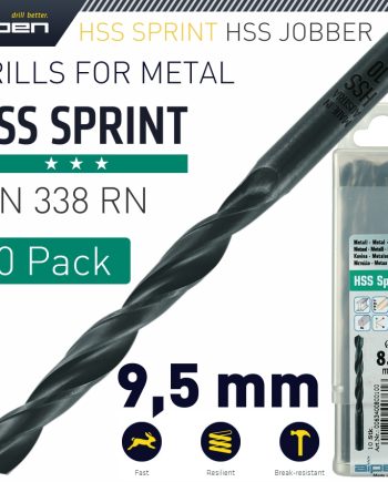 Alpen Hss Sprint Drill Bit 9.5Mm Packet Of 10 For Module