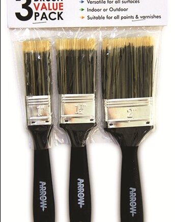 PAINT BRUSH SET ARROW 3PCE VALUE PACK