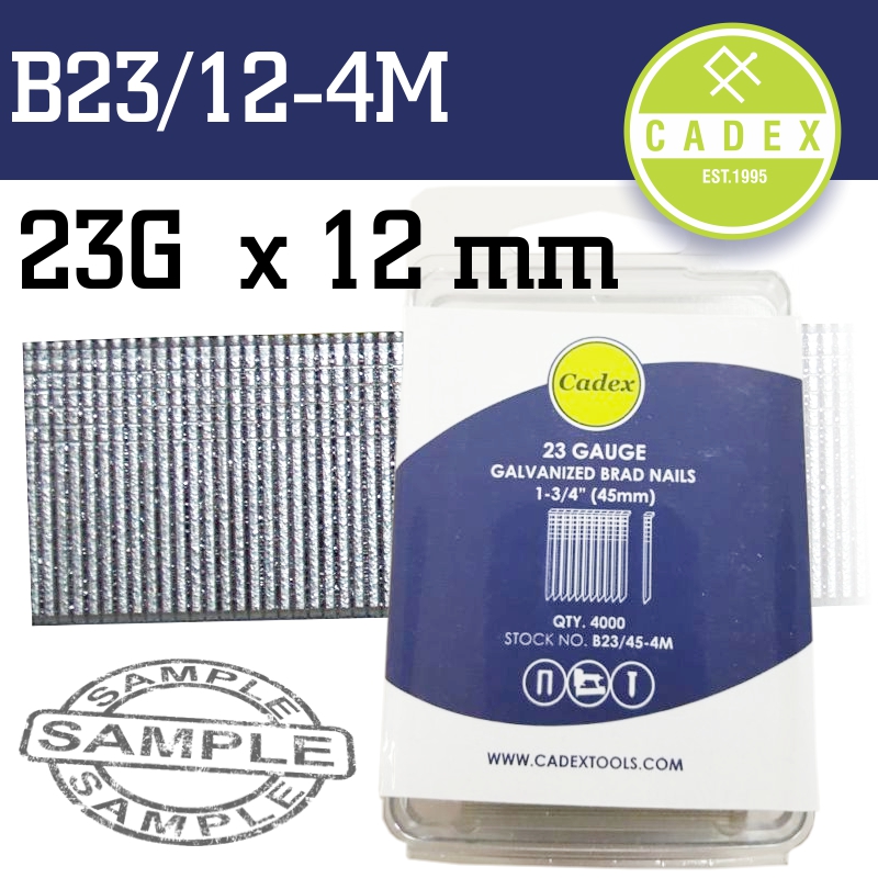 Cadex T12 Brad Nail 23G 12Mm Galv 4000Pce