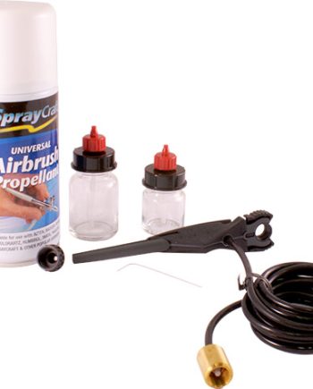 Airbrush Kit Sp10 Airbrush 2 X Jars 300Ml Aircan Comp Adaptor Cleaning