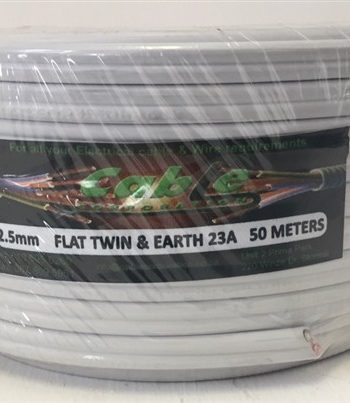Wire Flat Twin Prepack White 2+E 2.5Mm X 50Met