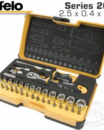 Felo 057 Erg. Ratchet Set 36Pcs Bit/Sock. 1/4' Strongbox