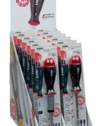 Felo 376 1/4'F Bit Holder Displ. Set 12Pc S/Driver Mag. Handle Display