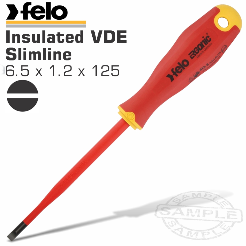 Felo 413 Sl6.5X1.2X125 S/Driver Ergonic Slimline Insulated Vde