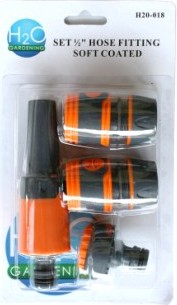 GARDEN HOSE STARTER SET 4PCE SOFTGRIP H20018 RIGGER