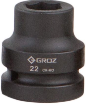 Impact Socket Hex Groz 1"  Dr 22Mm Crmo