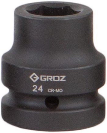 Impact Socket Hex Groz 1"  Dr 24Mm Crmo