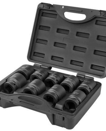 Impact Socket Set Groz 1" Dr 9Pc 26To46Mm