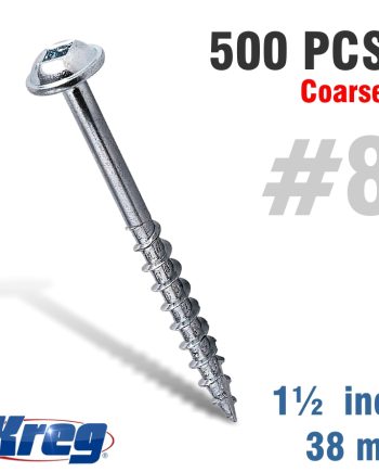 Kreg Pocket Hole Screws 1-1/2' #8 Coarse Washer Head 500Ct