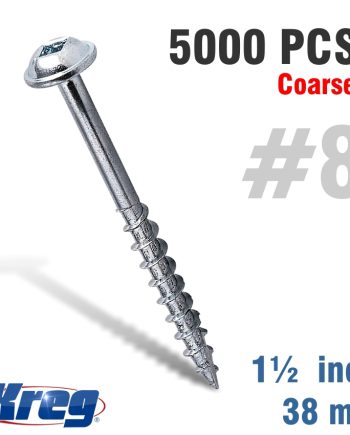 Kreg Pocket Hole Screws 1-1/2' #8 Coarse Washer Head 5000Ct