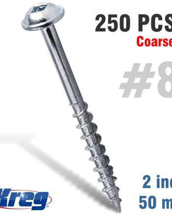 Kreg Pocket Hole Screws 2' #8 Coarse Washer Head 250Ct